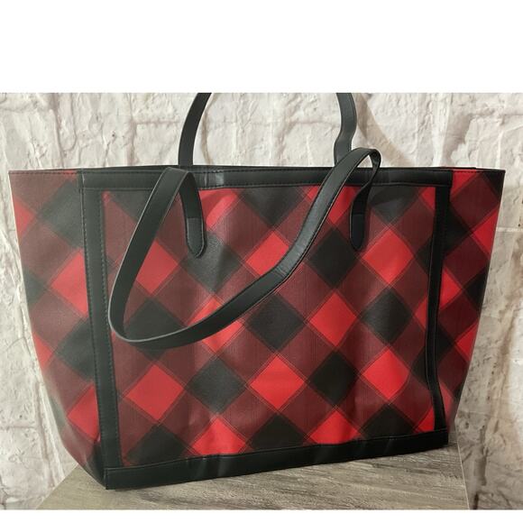 Victoria’s Secret Red & Black Plaid Tote Bag - Picture 5 of 12